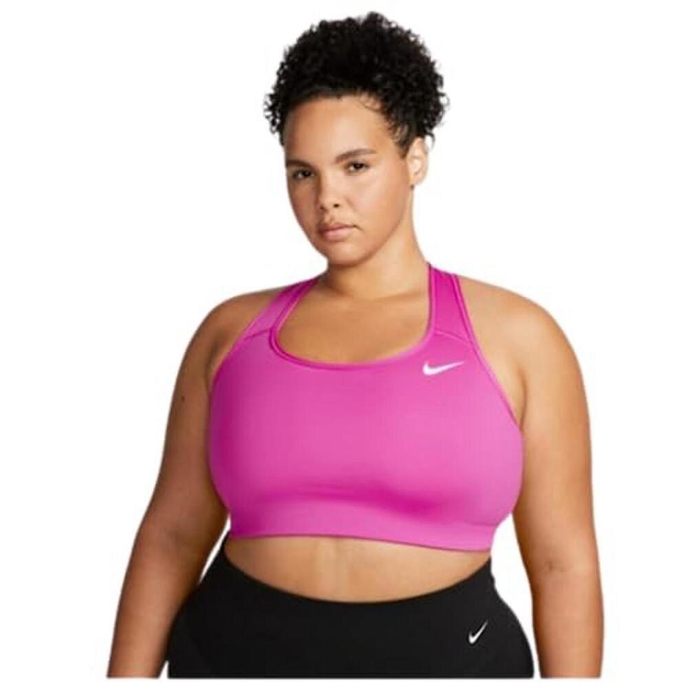 Nike Swoosh Women's Medium-Support Non-Padded Sports Bra 1X Active Fuchsia